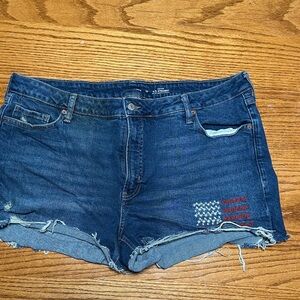 Old Navy Blue Jean Shorts with Red Accents